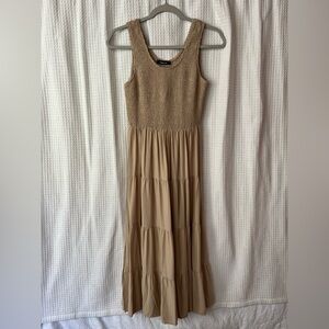Sleeveless Tan Maxi Dress